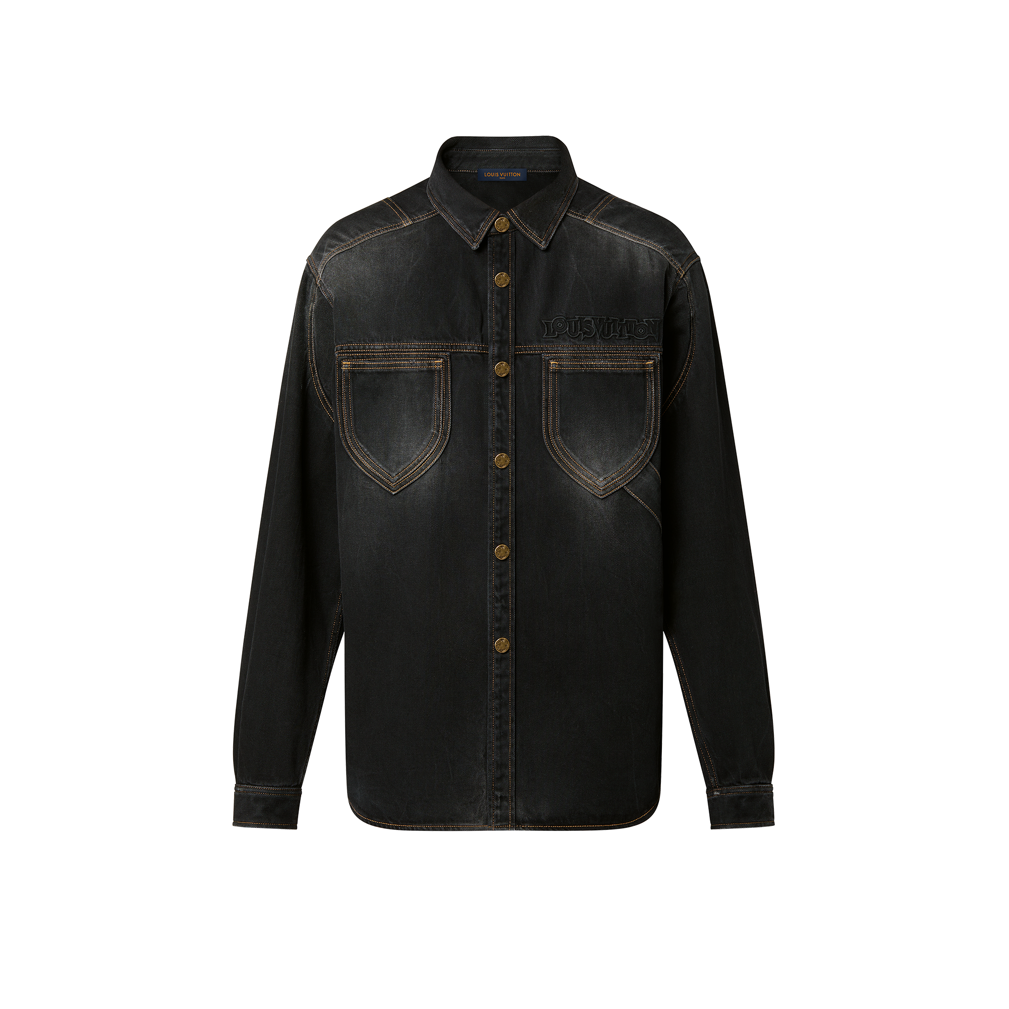 Denim shirt on sale with leather jacket